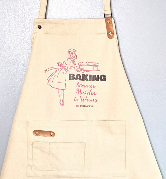 Baking Because Murder is Wrong Apron