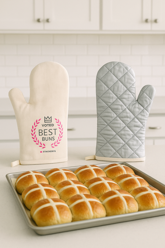 Voted Best Buns Heat Resistant Quilted Fun Oven Mitt for Bold Bakers