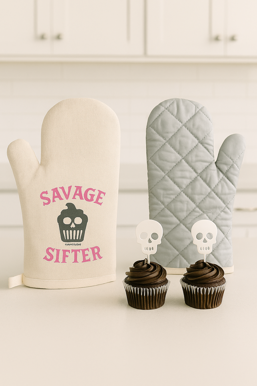 Savage Sifter Heat Resistant Quilted Fun Oven Mitt for Bold Bakers